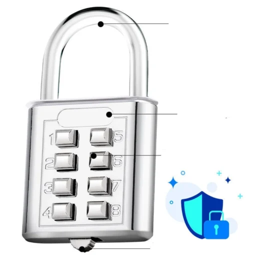 Zinc Alloy Combination Padlock with 8-Digit Code for Luggage and Travel Security - Image 2