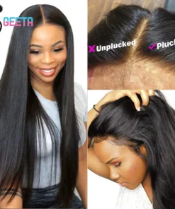 Alternative view of Hd Lace Frontal Wig 13x6 13x4 Lace Front Wig Human Hair 30Inch Bone Straight Transparent Lace Human Hair Wigs 4x4 HD Closure Wig