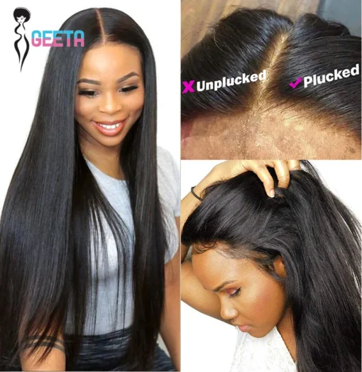 Hd Lace Frontal Wig 13x6 30 Inch Bone Straight Transparent Lace Human Hair for Women - Image 2