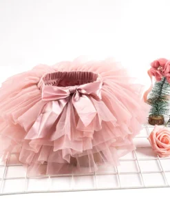 Baby Girls Tulle Tutu Skirt and Headband Set - Rainbow 2-Piece Diaper Cover