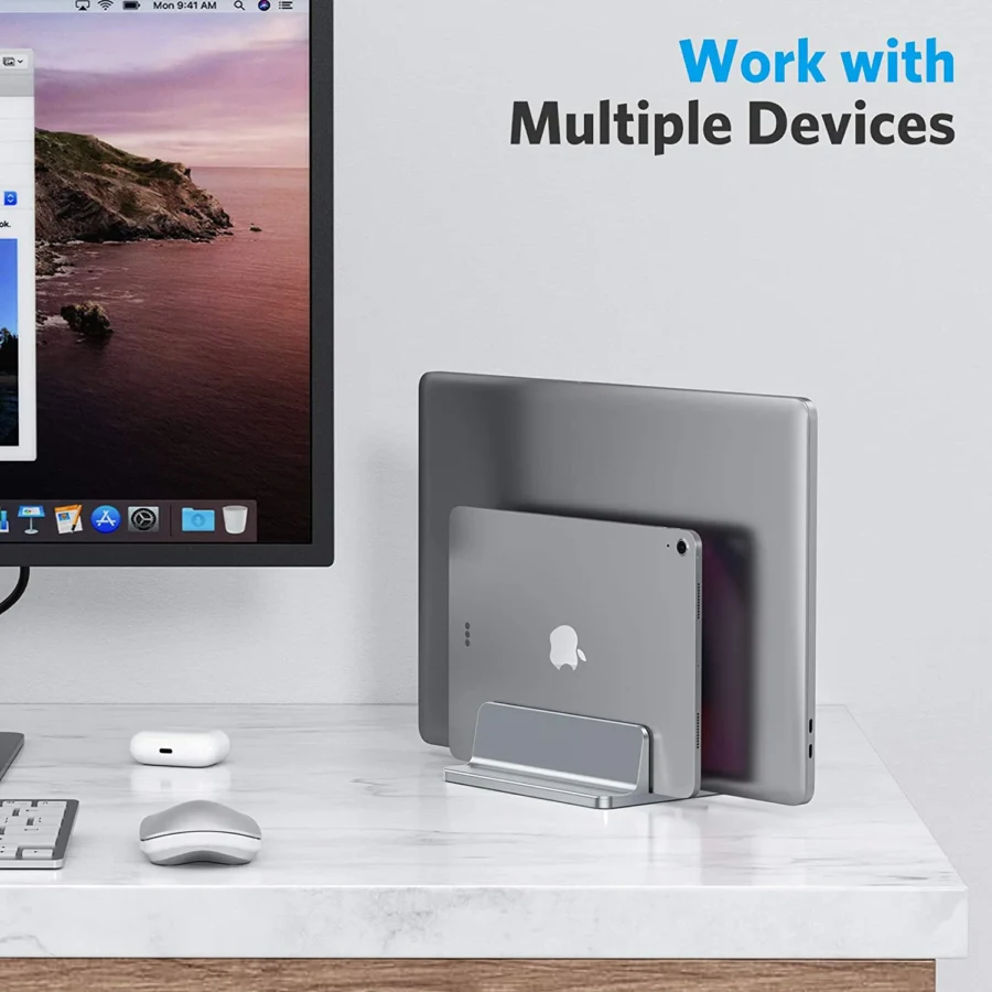 Aluminium Adjustable Vertical Laptop Stand for MacBook Pro and Air - Image 6