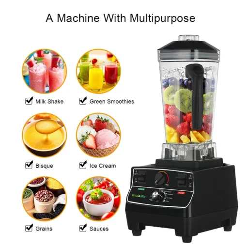 BioloMix 2L Blender - 2200W Professional Power with Smart Timer for Smoothies and Food Processing - Image 3