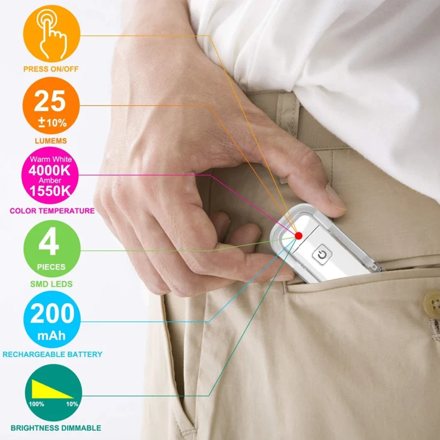 Mini Light Reading Clip Light LED Small Night Light USB Charging Adjustable Brightness Eye Protection Portable - Image 5