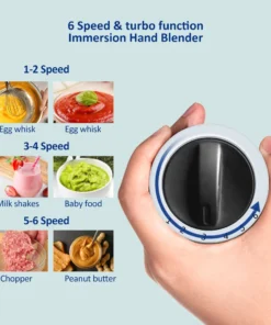 Alternative view of BioloMix 1200W 5-in-1 Hand Blender with Chopper, Whisk, and Smoothie Cup