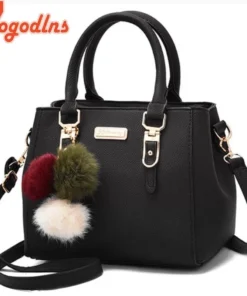 Alternative view of Yogodlns women beading pendant handbag ladies embossed shoulder bag ladies Messenger bag hairball bags high quality bag