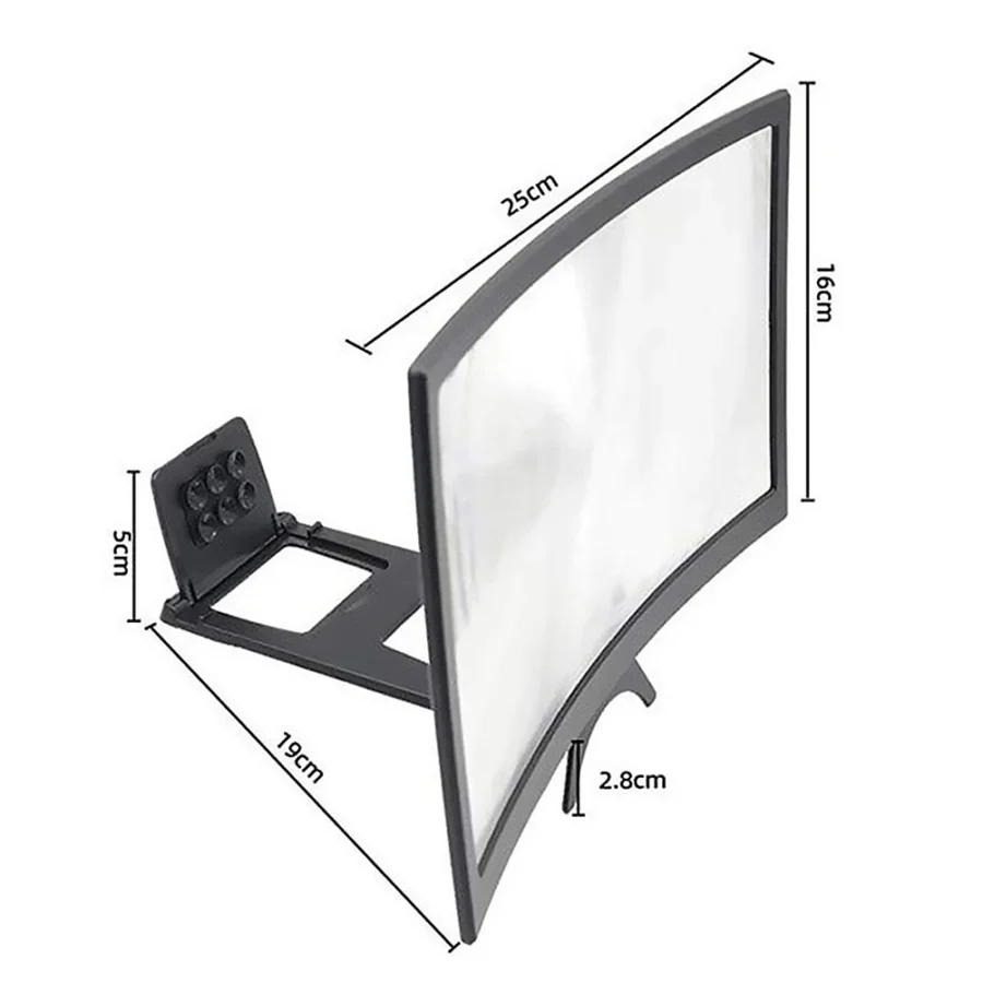12 Inch Mobile Phone Screen Enlarged Bracket Display ABS Shell Acrylic Lens Reduce Radiation Curved 3D Magnifier Stand - Image 5