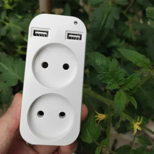 EU Plug Power Strip Adapter with Double Socket and 2 USB Ports for Mobile Phones and Tablets, 1200W 250V - Image 5