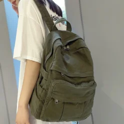 Canvas Vintage Backpack with Laptop Compartment for College Students and Travel