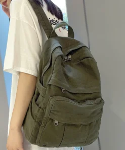 Girl Fabric School Bag New Fashion College Student Vintage Women Backpack Canvas Female Laptop Bag Travel Kawaii Ladies Backpack