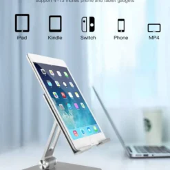 Alternative view of Aluminum Phone and Tablet Holder Stand for Desk - Portable Metal Support for iPhone and iPad Users