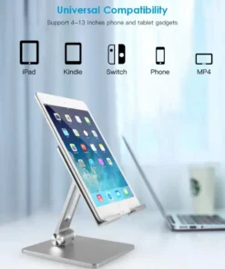Alternative view of Aluminum Phone and Tablet Holder Stand for Desk - Portable Metal Support for iPhone and iPad