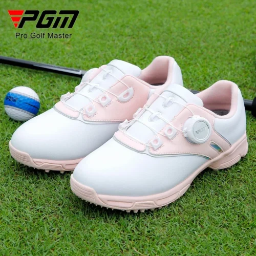 Alternative view of PGM Children Golf Shoes for Girls with Knob Laces Waterproof and Anti Slip Sports Sneakers XZ306