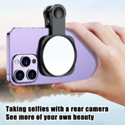 Alternative view of Smartphone Camera Lens Clip Kit with Mirror for Selfies and Vlogging