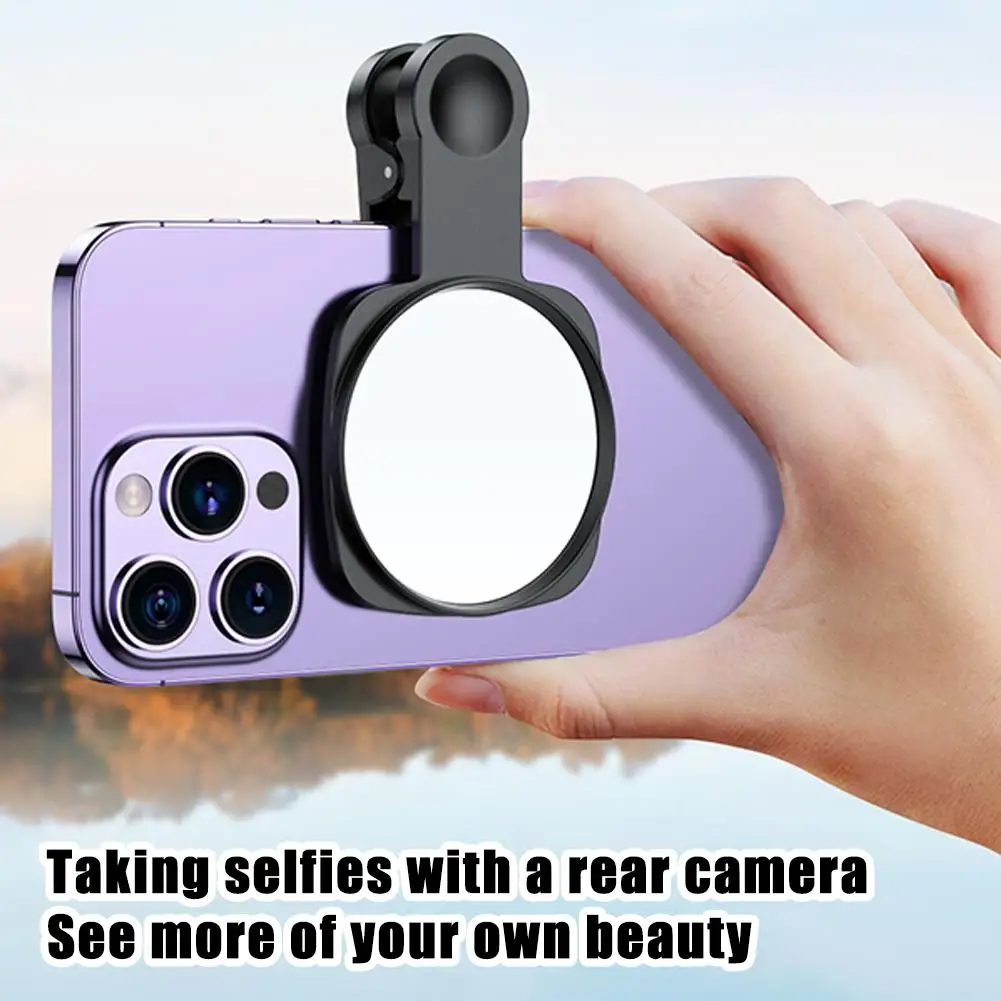 Smartphone Camera Lens Clip Kit with Mirror for Selfies and Vlogging - Image 2