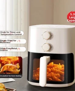 Alternative view of 5.3L Air Fryer with Touch Screen and Window Design | 12 Preset Options | Easy to Clean