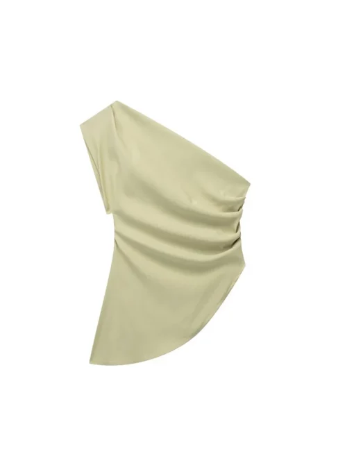 Asymmetric Off Shoulder Top with Soft Fabric for Contemporary Women's Fashion - Image 4