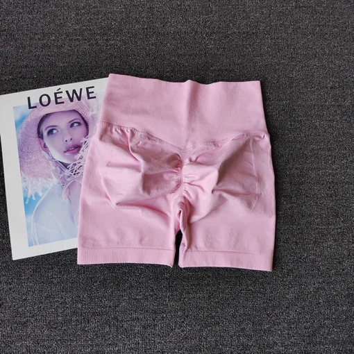 High Waist Yoga Shorts for Women – Knitted, Elastic, Comfortable Fit - Image 2