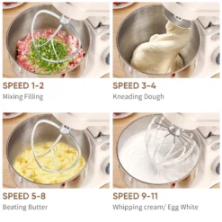 Alternative view of BioloMix 1200W Stand Mixer with Digital OLED Screen and 11 Speeds for Home Baking