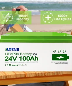 Alternative view of LiFePO4 100AH 12V/24V Rechargeable Lithium Battery Pack for Camping and Solar Use