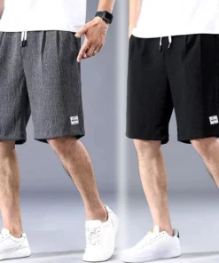 Lce Silk Shorts Men's Thin Sports Cropped Pants Loose Straight Leg Cool Breathable New Fashion Trend Casual XL-XXXL