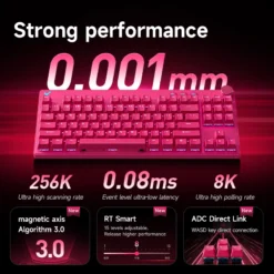 Alternative view of Wired Gaming Keyboard with 8K Polling Rate and 256K Memory for Esports Enthusiasts