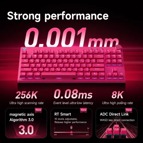Alternative view of Mchose Mix87 Magnetic Swtich Keyboard Wired Gaming Keyboard 8K+256K Esport 0.08ms Low Latency E-Sports Custom Gamer Accessories