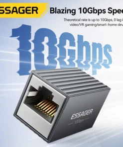 Alternative view of Essager 10Gbps RJ45 Connector Female to Female Gigabit Network Extender Extension for Cat8 Cat7 Cat6 Ethernet Cable Adapter