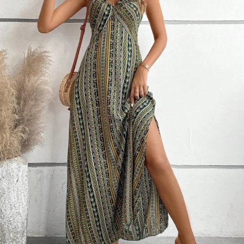 Alternative view of Boho Style Women's Backless Summer Dress with Side Split