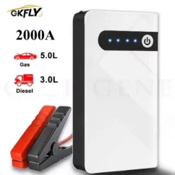 2000A Car Jump Starter with 44.4Wh Power Bank for 12V Vehicles