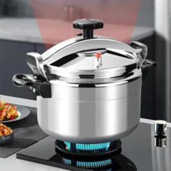 High-Pressure Cooker with 11L Capacity and Aluminum Construction for Cooking Enthusiasts