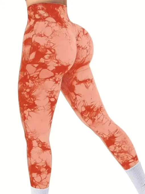 Tie Dye Leggings with High Waist Tummy Control for Women’s Workout and Yoga - Image 5