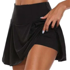 High Waist Tennis and Dance Skirt Shorts - Quick-Dry Solid Color for Women