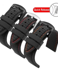 Soft Silicone Rubber Watch Strap 20mm 22mm 24mm Men Women Sport Waterproof Breathable Wrist Band Quick Release Bracelet