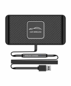 30W Wireless Car Charger Mat - Silicone Non-Slip Pad for iPhone and Samsung Fast Charging