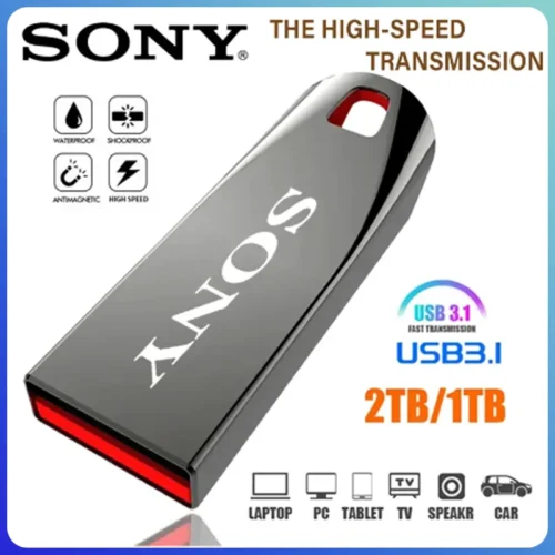 Sony 2TB High-Speed USB 3.0 Metal Flash Drive - Waterproof Portable Storage