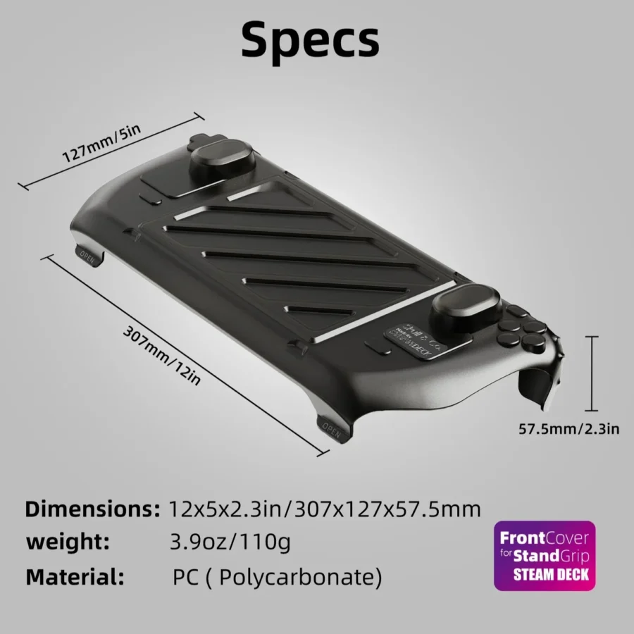 Skull & Co. HardShell Front Cover Portable Protective Case for Steam Deck LCD/OLED StandGrip (GripCase) - Image 6
