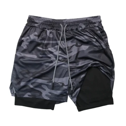 Men's Casual Fitness Shorts with Multi Pockets and Mesh Lining for Running and Beach Activities - Image 3