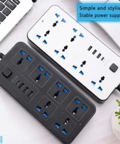 Universal Power Strip TypeC USB Port Outlet Power Strip 2M Extension Cord AC Power Socket Charge Electrical Socket EU US UK Plug