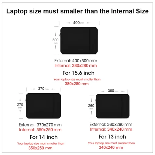 Laptop Sleeve Case - Protective Bag for 13-15.6 Inch MacBook and Laptops, Compatible with Xiaomi, Lenovo, Dell, Asus, Huawei, HP - Image 6