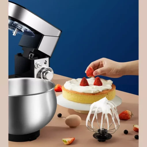 Stainless Steel 5L Electric Stand Mixer with Dough Kneader and Whisk for Home Baking - Image 4