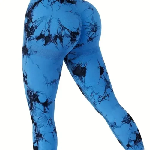 Tights Women Tie Dye Leggings High Waist Lifts Butt Tummy Control Push Up Seamless Yoga pants Ladies Workout Gym Clothing