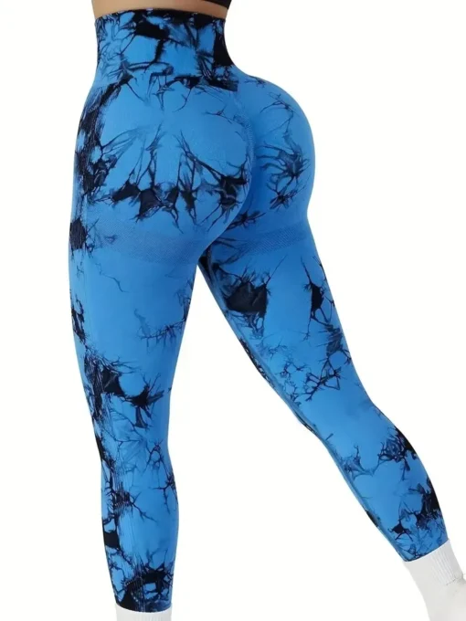 Tie Dye Leggings with High Waist Tummy Control for Women’s Workout and Yoga - Image 7