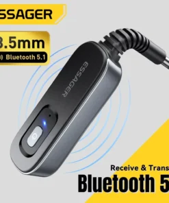 Essager Bluetooth 5.1 Audio Receiver Transmitter 3.5MM 3.5 AUX With Mic Stereo Music Wireless Adapter For PC TV Car Speakers
