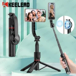 Magnetic Selfie Stick with Bluetooth Remote and Adjustable Tripod Stand for iPhone