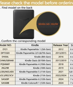 Alternative view of Case for Kindle Paperwhite 2024 2022 2021 6 6.8 7 Inch 1 2 3 6 7 8 9 10th 11th 12th Generation 2019 2018 Protective Cover Pouch