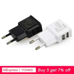 Alternative view of EU Plug Smartphone Charger with 5V 2A USB Wall Adapter for Quick Charging