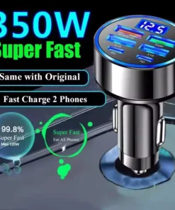 350W USB Car Charger with PD and QC3.0 for iPhone, Samsung, Huawei, and Xiaomi