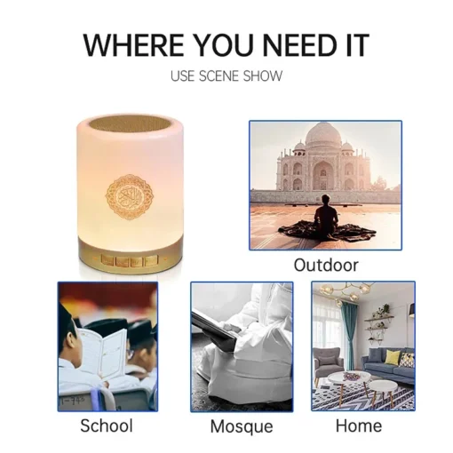 Portable Bluetooth Quran Night Light Speaker with Mini Lamp Design - Image 6