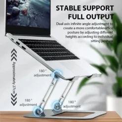 Alternative view of XMSJ Portable Laptop Stand - Adjustable Carbon Steel Design for Laptops Up to 17 Inches