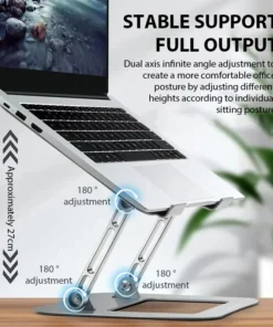 Alternative view of XMSJ Adjustable Laptop Stand - Carbon Steel, Portable, Up to 17 Inch